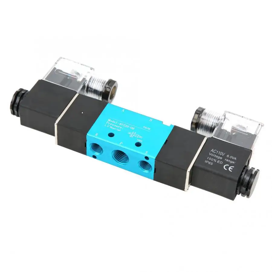 4V220-08 двойной контроль 2 положения 5 способ Соленоидный клапан IP65 воздушный клапан 1.2Mpa IP65 DC/AC PT1/4in
