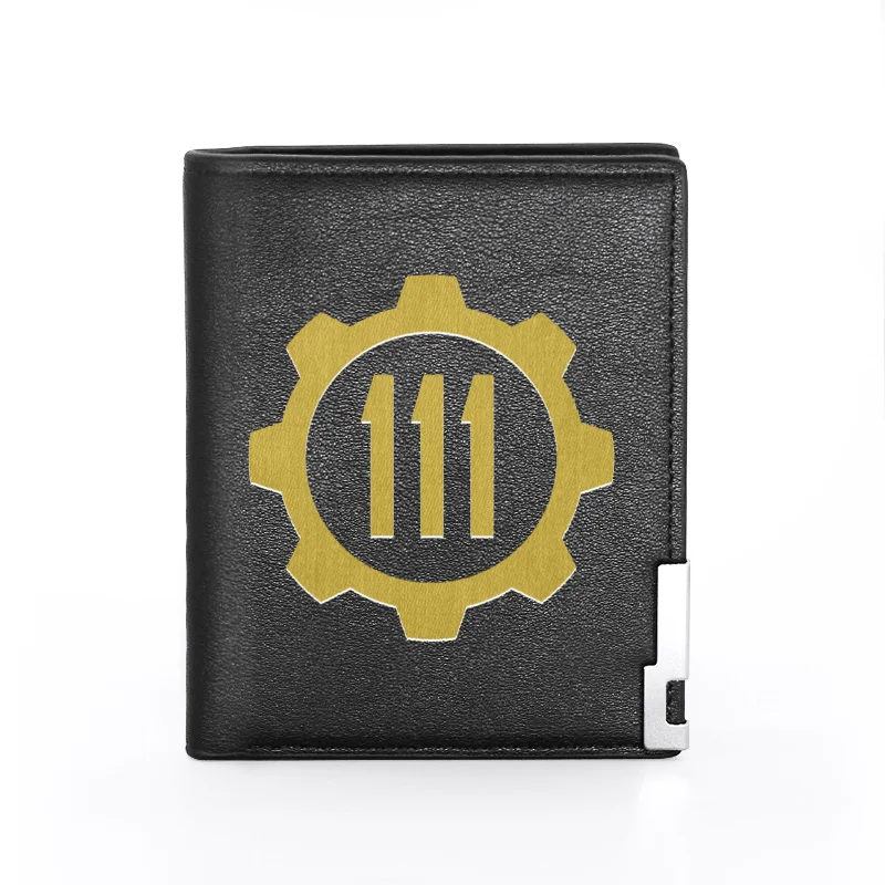 

2020 New Fashion Fallout 4 Vault 111 Printing Black Pu Leather wallet Men Bifold Credit Card Holder Short Purse Male