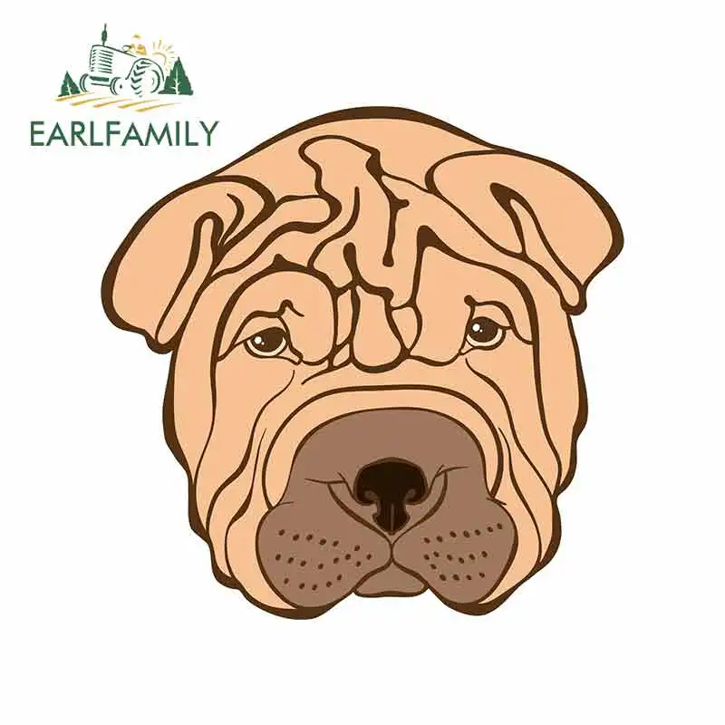 

EARLFAMILY 13cm x 12.8cm for SHARPEI Cartoon Oem Car Stickers Vinyl JDM Bumper Trunk Truck Graphics Windshield Bumper Windows