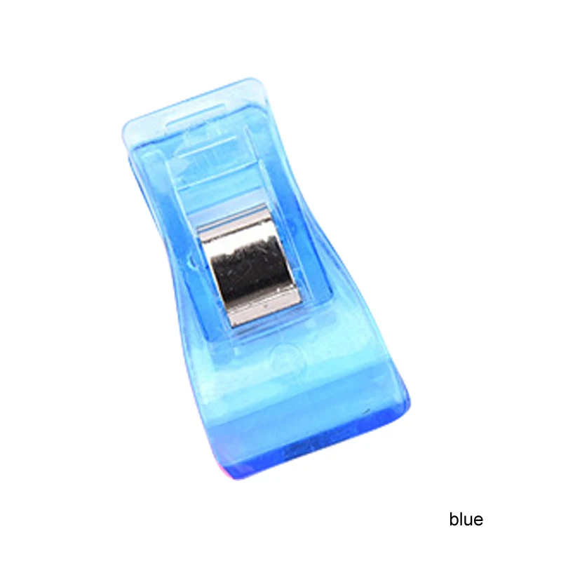 Синий 10 шт./лот, 3,5*1,8 СМ, чехол для самостоятельной работы, пластиковый зажим, окантовка шитье, инструменты, Швейные аксессуары, ткань - Цвет: Синий