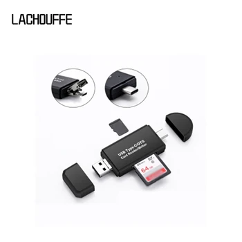 

Portable 3 in 1 Memory Card Reader Micro OTG usb 2.0 Adapter SD Card Reader support most type-c android devices
