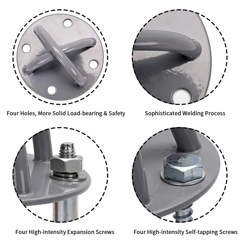 Wall/Ceiling Mount Bracket for Gym&Home Suspension Straps X Mounts Anchor for Olympic Rings Fitness Training Yoga Swing Battle R