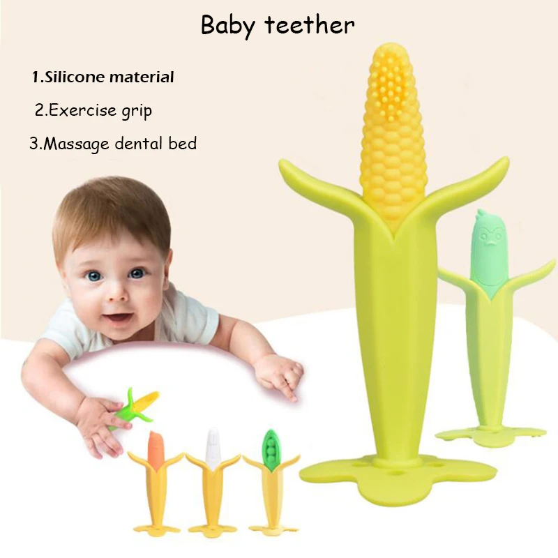 Baby Silicone Teether Banana Corn Infant Chew Tooth Toys Baby Dental