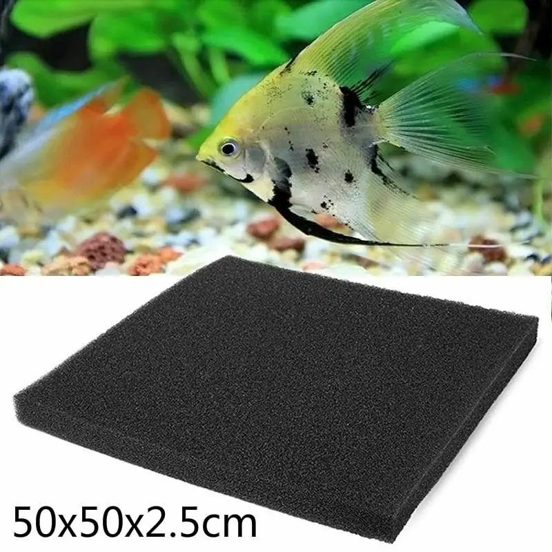1 шт. 50x50x2 5 см фильтр для очистки воды в аквариуме черный Биохимический поролон