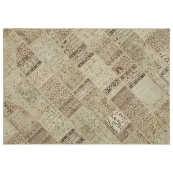 

Handmade Beige Vintage Overdyed Patchwork Area Rug 160x230 Cm-5'3''X7'7''