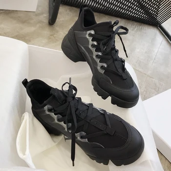 

early spring new 6cm thick high-heeled high-heeled casual sports shoes ladies vulcanized shoes womens sneakers shoes fashion