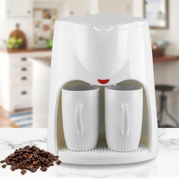 

Smart Home Coffee Machine Household Small Automatic Steam Drip Type Mini Double Cup 1pc Coffee Spoon for Breakfast EU Daily Life