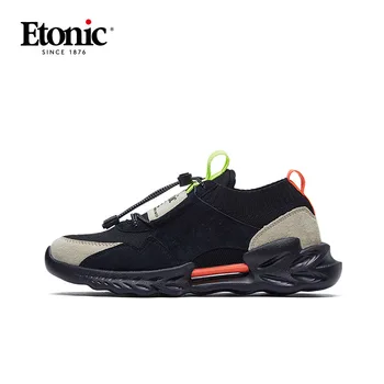 

ETONIC Men's Running Shoes Genuine Leather Breathable Sports Shoes Man Outdoor Cushioning Nonslip Walking Jogging Sneakers