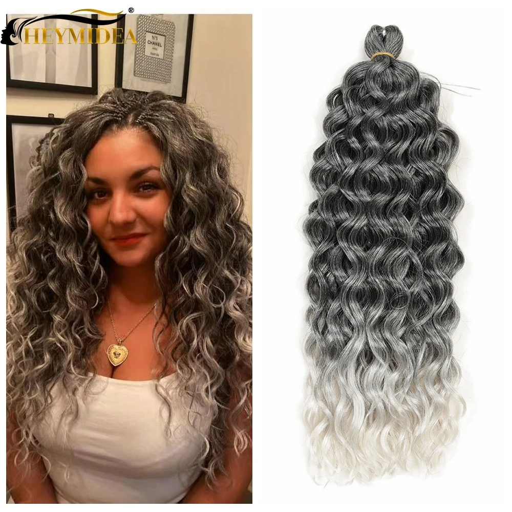 

Hawaii Synthetic Crochet Braids Hair Extensions Ocean Wave Hair Afro Curl Water Wave Braid For Women HeyMidea