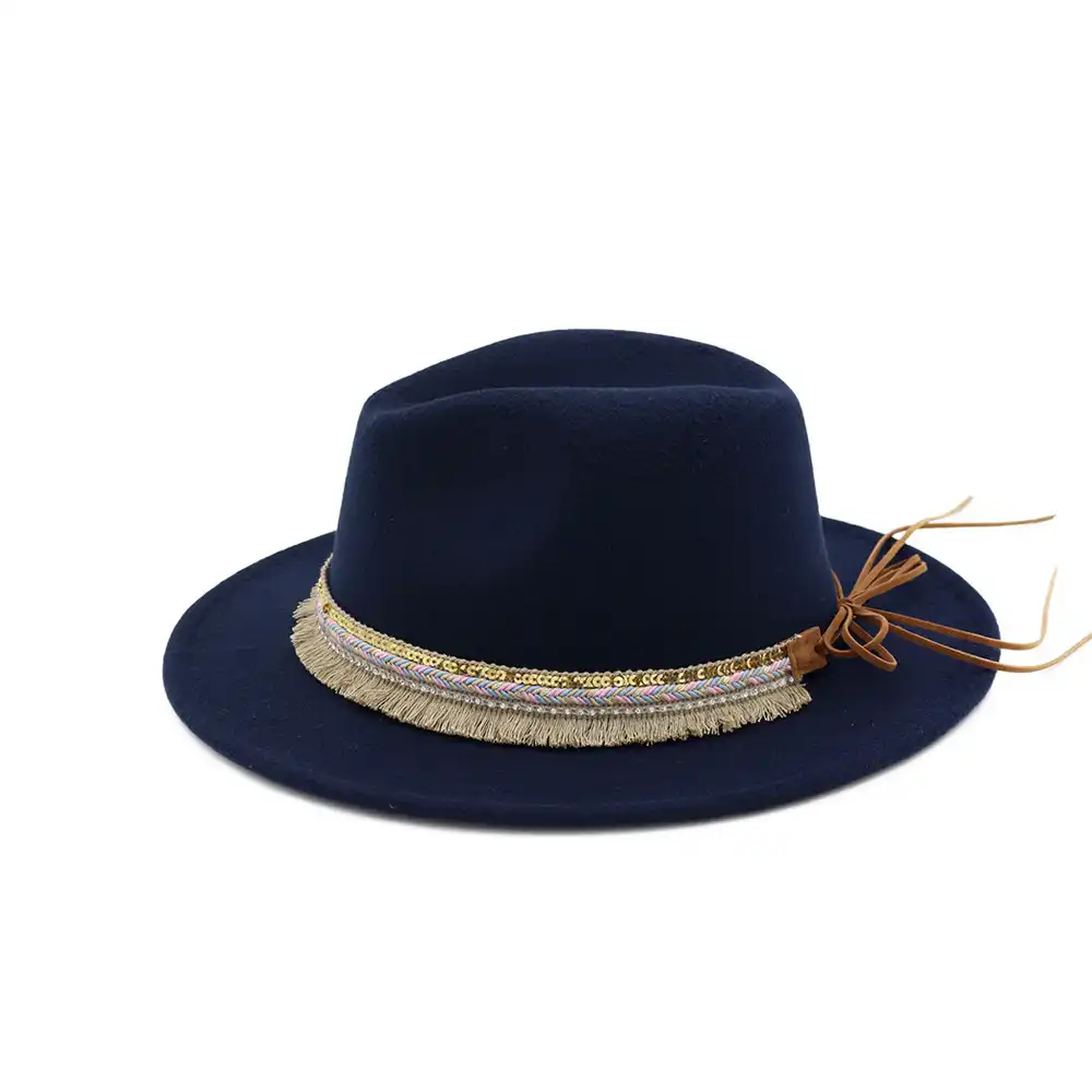 2019 classic women men fedora hat with tassel ribbon outdoor