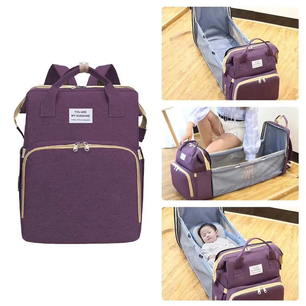 

Diaper Bag Mummy Birthing Backpack Travel Portable Shoulder Multifunction Fold Bed Bags Large Capacity