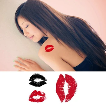 

temporary tattoo red lips tattoos sticker waterproof body art tatoo sexy Kiss for women