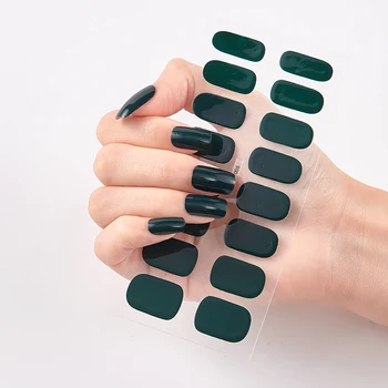 

16 Tips/Sheet Pure Solid Color Fashion Nail Polish Minimalist Design Full Cover Nail Stickers Nail Polish Nail Accesoires