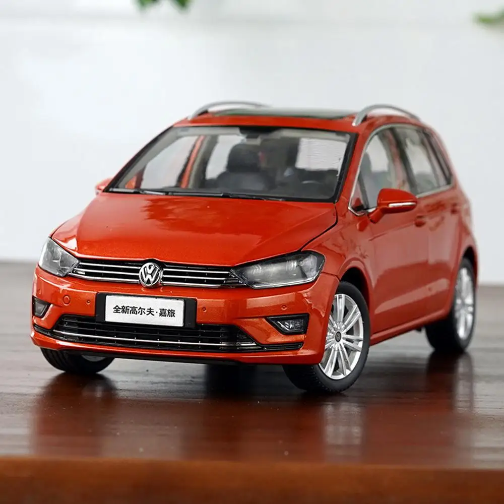 Масштаб 1/18 Volkswagen VW Golf Sportsvan оранжевая литая модель автомобиля игрушечный подарок