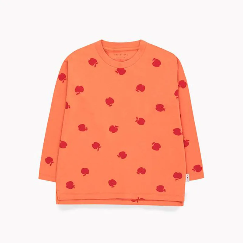 as picture Toddler Girls Boys Fall Clothes Tops Kids Brand Long Sleeve Tee Shirt Baby Apple shell Print Tops Children Lucky Letter - Цвет: as picture