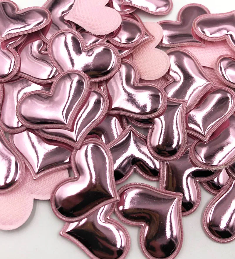 50PCS 믹스 컬러 패브릭 패치 패딩 하트 크라운 별 모양 장식에 대 한 의류 Appliques를 느꼈다 DIY 헤어 액세서리 A357