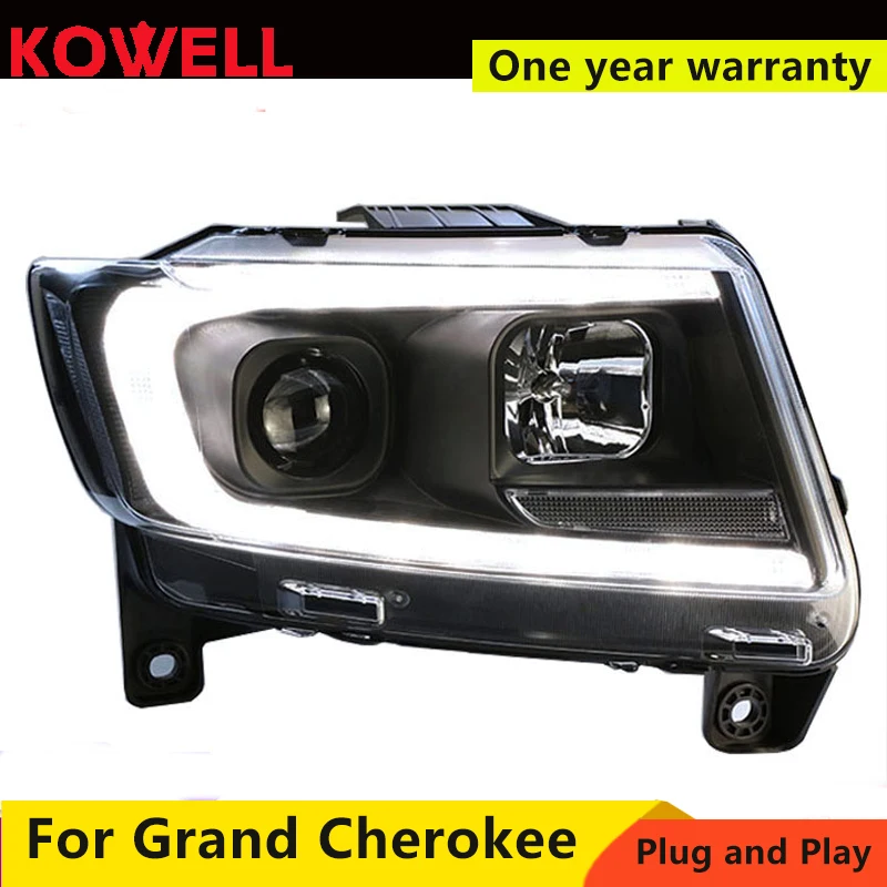 KOWELL для JEEP Grand Cherokee 2011- светодиодный фонарь для Grand Cherokee динамическая Поворотная сигнальная фара светодиодный DRL биксеноновый HID