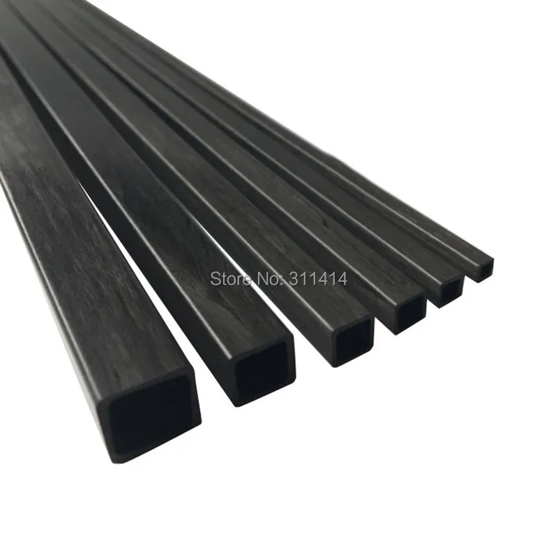 4pcs Carbon Fiber Square Tube 3mm 4mm 5mm 6mm 8mm 10mm (length 500mm