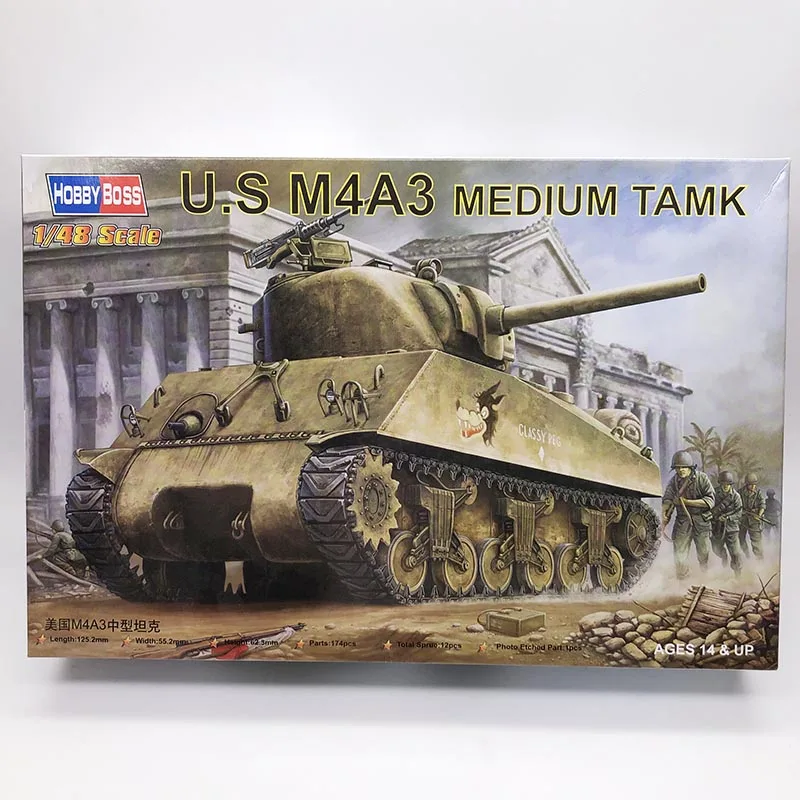 1/48 США M4A3 средний танк Sherman Военная сборка модель автомобиля игрушка HOBBYBOSS|Наборы