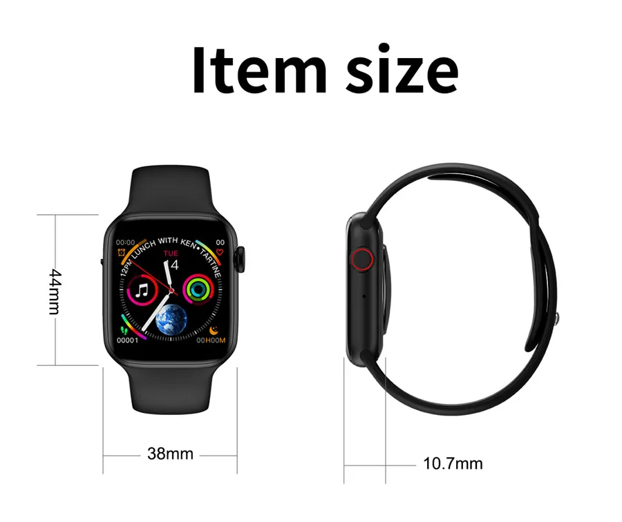 W34 Watch4 Bluetooth наручные Смарт-часы с зарядка через usb Мониторинг частоты сердечных сокращений музыка Управление Sleep Monitor Smartwatch для IOS и Android