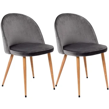 

A Set Of 2 Medieval Retro Velvet Padded Dining Tables And Chairs, Solid Wood Legs, Suitable For Dining Room Bedroom Study