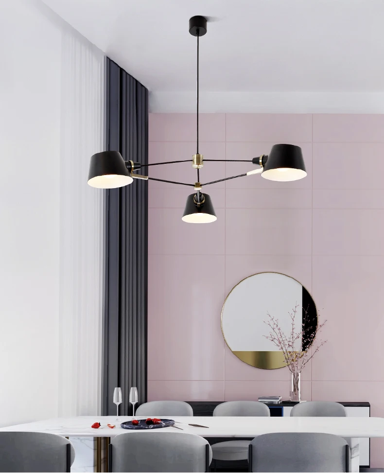 Nordic Chandelier Lighting/Lamp Modern Living Room Hanging Light Fixture Black Suspension Lamps For Dinning Room Bedroom