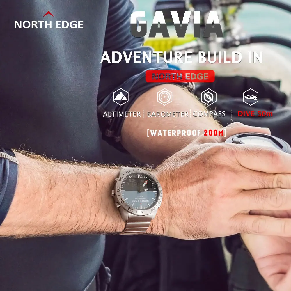 Смарт часы North Edge GAVIA 2 деловые роскошные спортивные цифровые водонепроницаемые