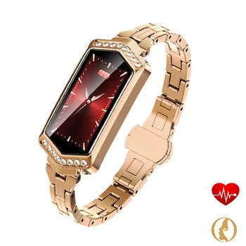 

Fashion Crystal Smart Bracelet Women HD Color Screen B78 Smart Watch Waterproof Heart Rate Monitor Physiological Cycle Reminder