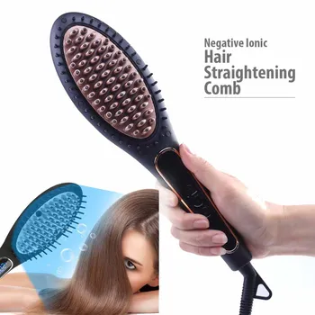 

Professional Hair Straightener Hot Comb Smoothing Brush Ionic Heating Comb Straightening Flat Iron For Hair Styling Styler