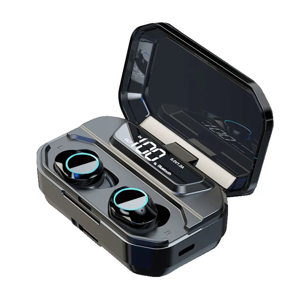 G02 TWS 5,0 Bluetooth 9D стерео наушники беспроводные наушники IPX7 водонепроницаемые наушники 3300 мАч светодиодный умный внешний аккумулятор держатель для телефона