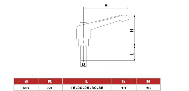 M6 зажимной рычаг механизма регулируемая ручка блокировки внешняя Мужская ручка с резьбой