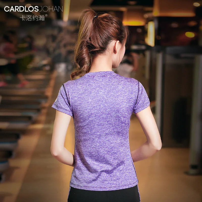 

Gym Running Spring And Summer Yoga Slimming Tops Summer Quick Drying Clothes Elasticity Loose Short Sleeve T-shirt Female Women'
