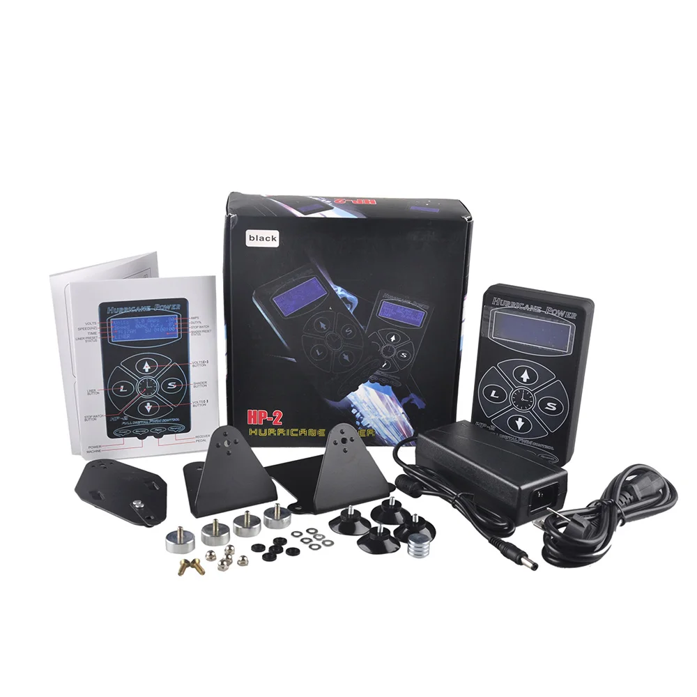 

Hurrican HP-2 Tattoo Power Supply Black Digital LCD Display Power Supplly For Tattoo Machine Clip Cord Tattoo Kit Machine