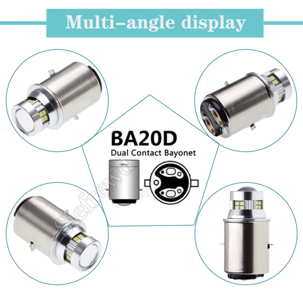 6V/12V DC BA20D H6 S1 LED Motorcycle Headlight Motorcycle Led Lights Led Motorcycle Lights Led Lights Motorcycle Driving Lights Bike Light 20SMD Hi/Lo Beam White 6000K Motorcycle Scooter Moped ATV UTV Headlamp 1Pcs