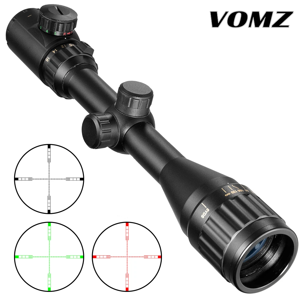 VOMZ 4-16X40 Optics Hunting Riflescope Red&Green Dot Illuminated Sight  Rifle Scope Sniper Gear Sight Scope Airsoft Rifle