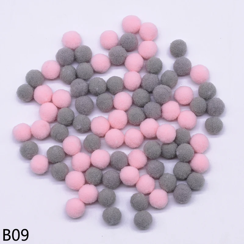 100pcs 15/20/25mm Fluffy Soft Pompom Ball DIY Handmade Kid Toy Doll Garment Sewing Material Color Pom Poms Decor Supplies Crafts