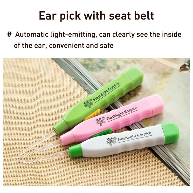 1pcs Ear Cleaner With LED Light Earwax Remover Tool Safety Cleaner Ear Spoon Random Color 2