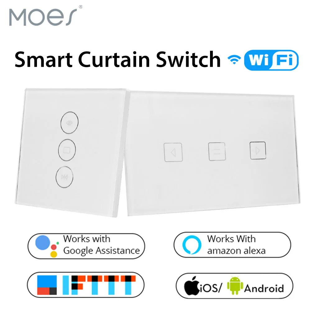 

WiFi Smart Curtain Switch Smart Life Tuya APP Electric Motorized Curtain Blind Roller Shutter Works with Alexa and Google Home