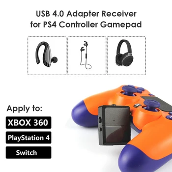 

VKTECH Game Accessories For PS4 Controller 3.5mm Plug Bluetooth Audio Adapter with Mic Switch for Wireless Headphones Earphones