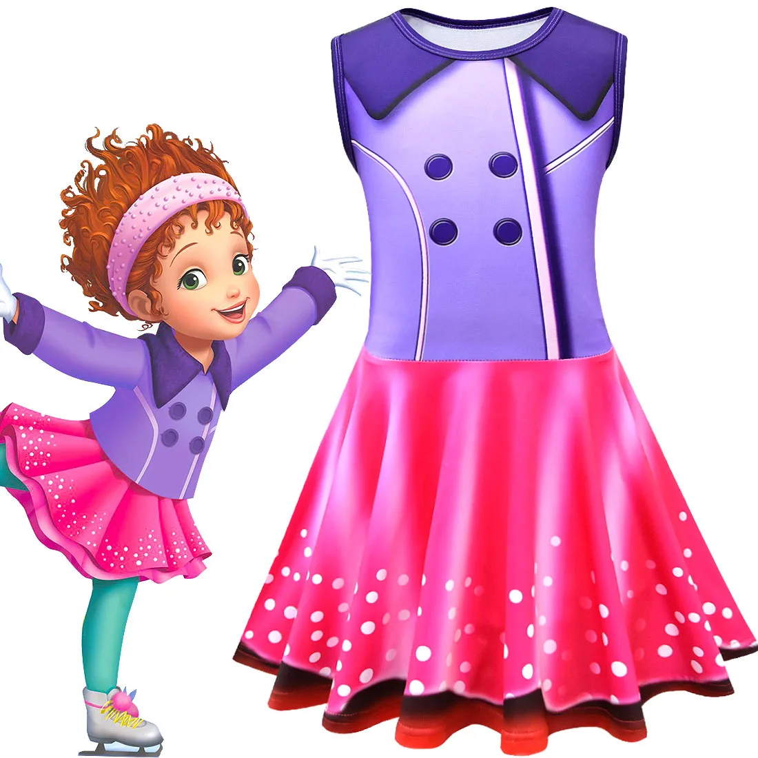 Летнее платье для девочек; нарядный костюм принцессы для маленьких девочек с принтом «Нэнси»; roupa infantil; Детские праздничные платья; одежда для костюмированной вечеринки - Цвет: Only-dress-FZ80030