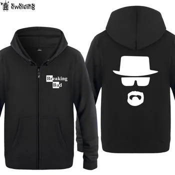 

Zipper Hoodies Men Breaking Bad Heisenberg Printed Mens Hoodie Fleece Long Sleeve Man's Jacket Sweatshirt Coat Skate Streetwear