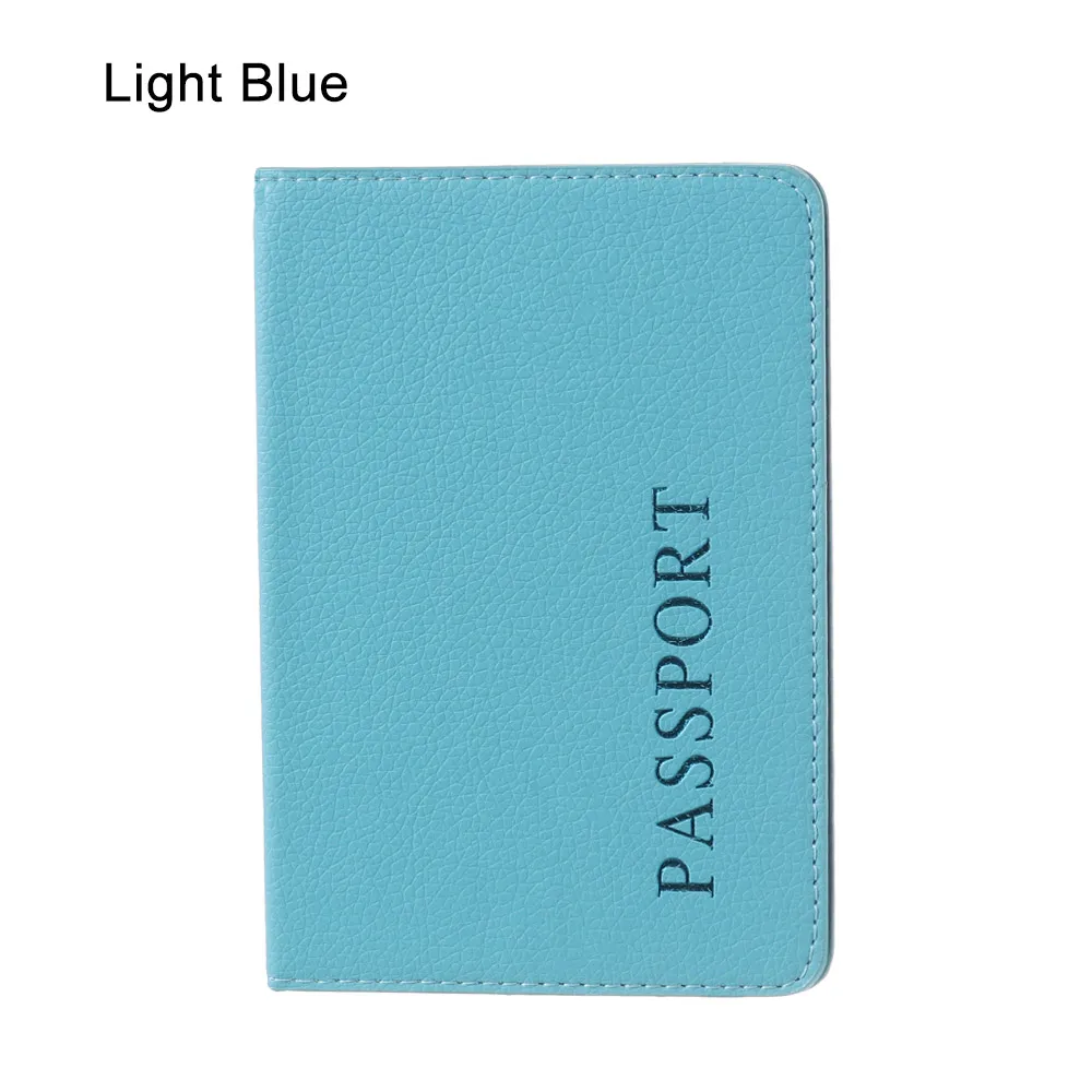 light blue 1 шт., держатель для паспорта с буквенным принтом, защитный кошелек, визитная карточка, мягкая обложка для паспорта, держатель для карт, paspoorthoesje porta pasaporte - Цвет: light blue