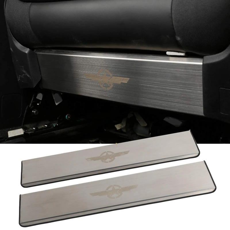 Car Seat Back Anti Kick Panel Trim Stickers Stainless Steel for Jeep