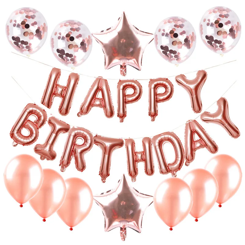 

Birthday Party Decorations Kids Happy Birthday Balloon Set Boy Girl 1st Gold Pink Party Decoration Wedding Parti Decor