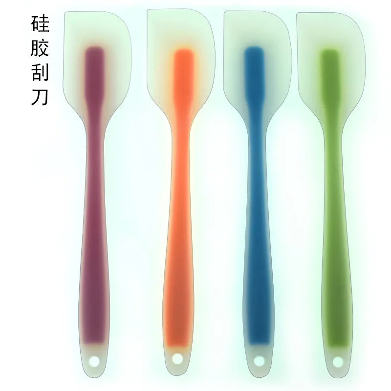 Large Size One-piece All Edges Included Translucent Silicone Scraper Cow Oil Cake Jam Material Scraper Kitchen Bakery Stirring K