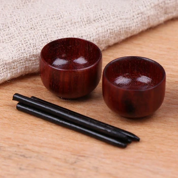 

2 pcs/set 1/12 Scale Miniature Dollhouse Chinese Dish Bowl Chopsticks Tableware Set Pretend Play Kitchen Toy