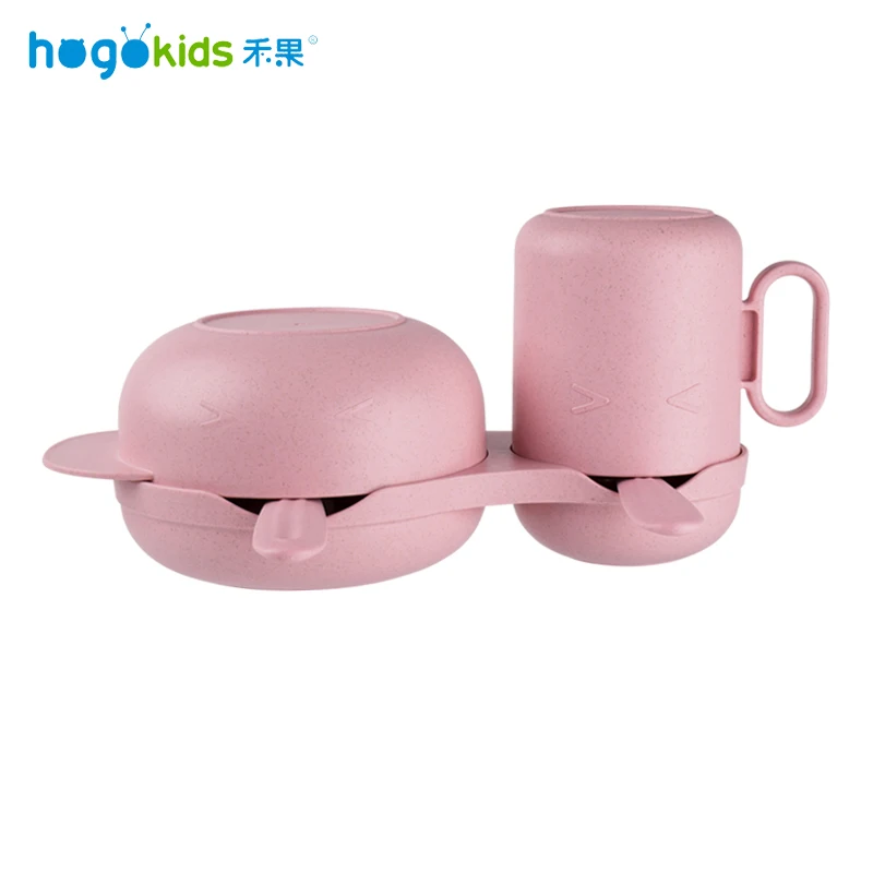 

Hogokids Baby Tableware dishes 4 of Set Children Dinner Plate Feeding Dinnerware Set for Kids Baby Bowl Gift Box