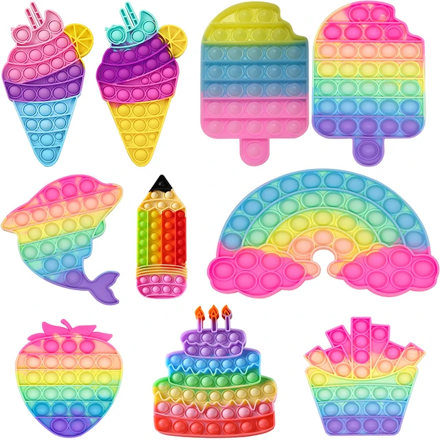 Ice Cream Fidget Toys Rainbow Push Its 