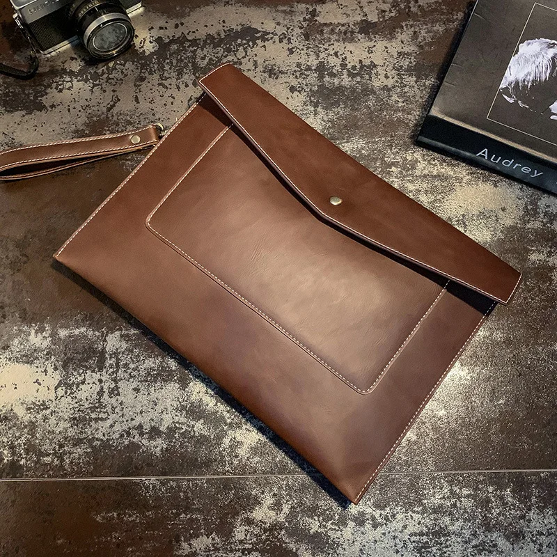 

Men's clutch bag high quality retro casual file envelope ipad shoulder bag 2019 new JIULIN