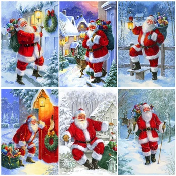 

HUACAN Full Square Diamond Painting Santa Claus Craft Kit 5D DIY Diamond Embroidery Winert Art Rhinestone Cartoon Christmas Gift